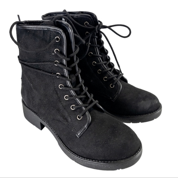 Rock & Candy by Zigi Hurley Faux Suede Ankle Lace-up Boots Black 7 - Picture 7 of 9
